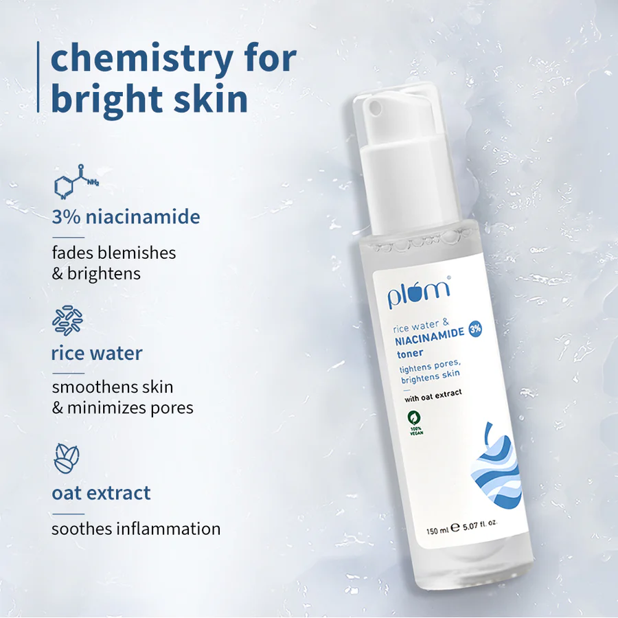 Niacinamide Bright & Clear Skin Combo | Face Wash, Toner, Serum, Gel Moisturizer & SPF 50 PA+++ Sunscreen
