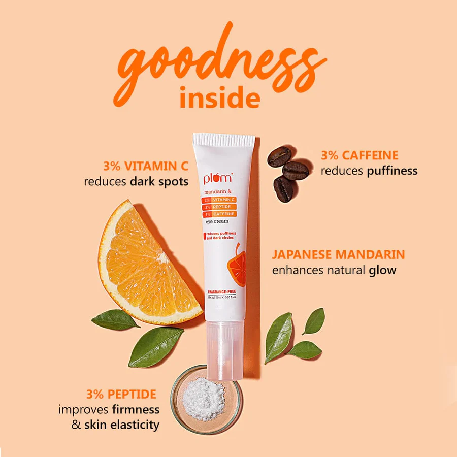 3% Vitamin C, 3% Peptide & 3% Caffeine Under Eye Cream with Mandarin 3% Vitamin C, 3% Peptide & 3% Caffeine Under Eye Cream with Mandarin