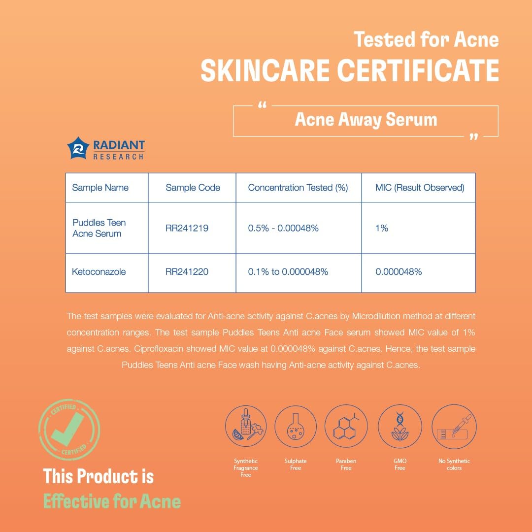 Puddles Teens Care Organic Acne Away Face Serum (50 ML) Puddles Teens Care Organic Acne Away Face Serum (50 ML)