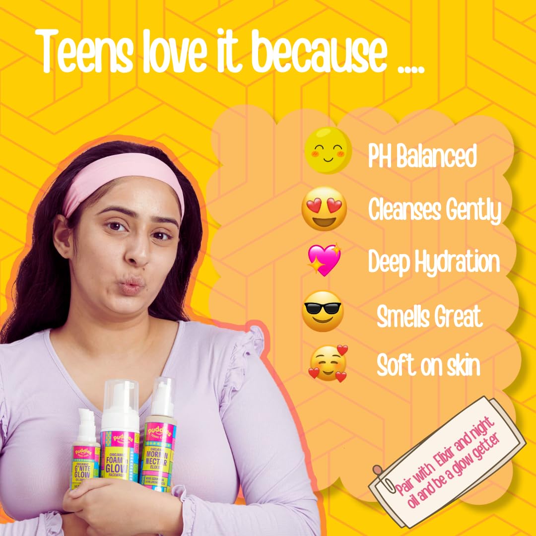 Puddles Teens Care Organic Foam n Glow Facewash Puddles Teens Care Organic Foam n Glow Facewash