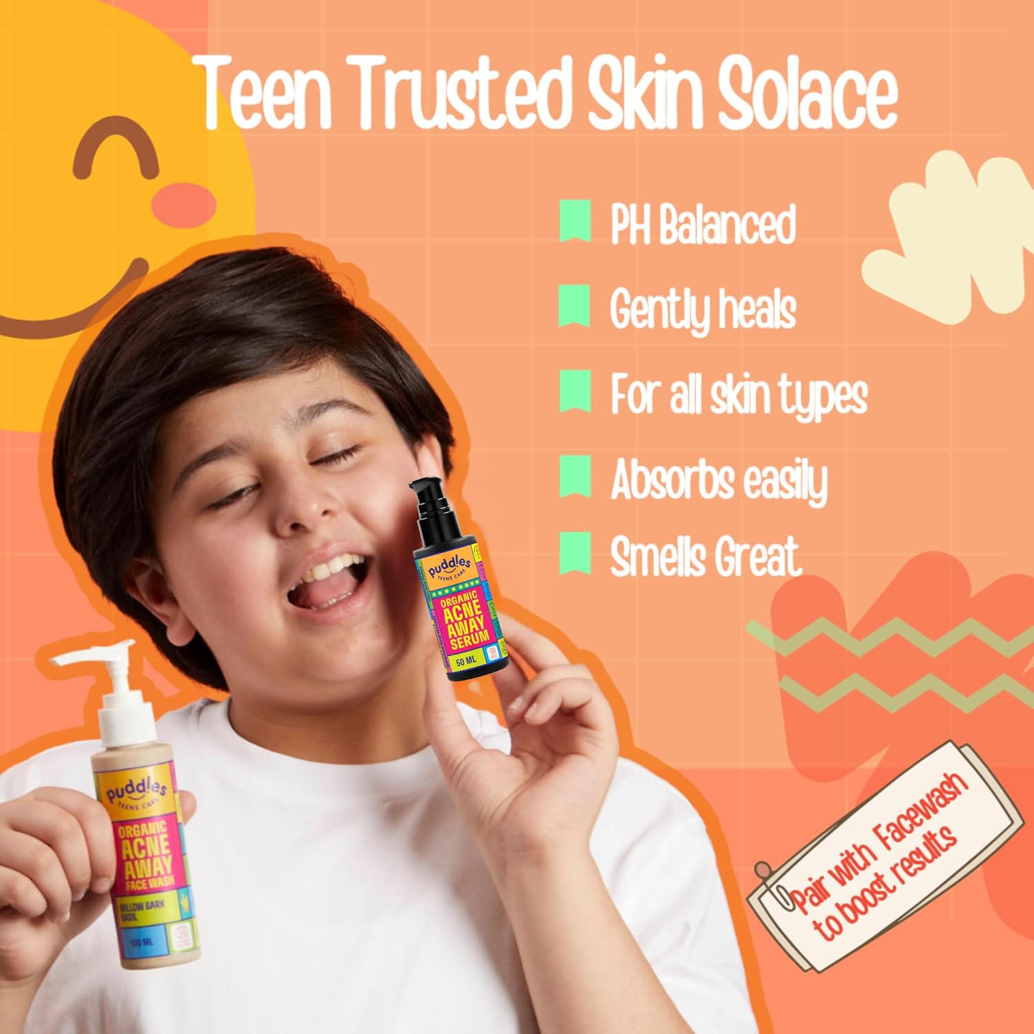Puddles Teens Care Organic Acne Away Face Serum (50 ML) Puddles Teens Care Organic Acne Away Face Serum (50 ML)