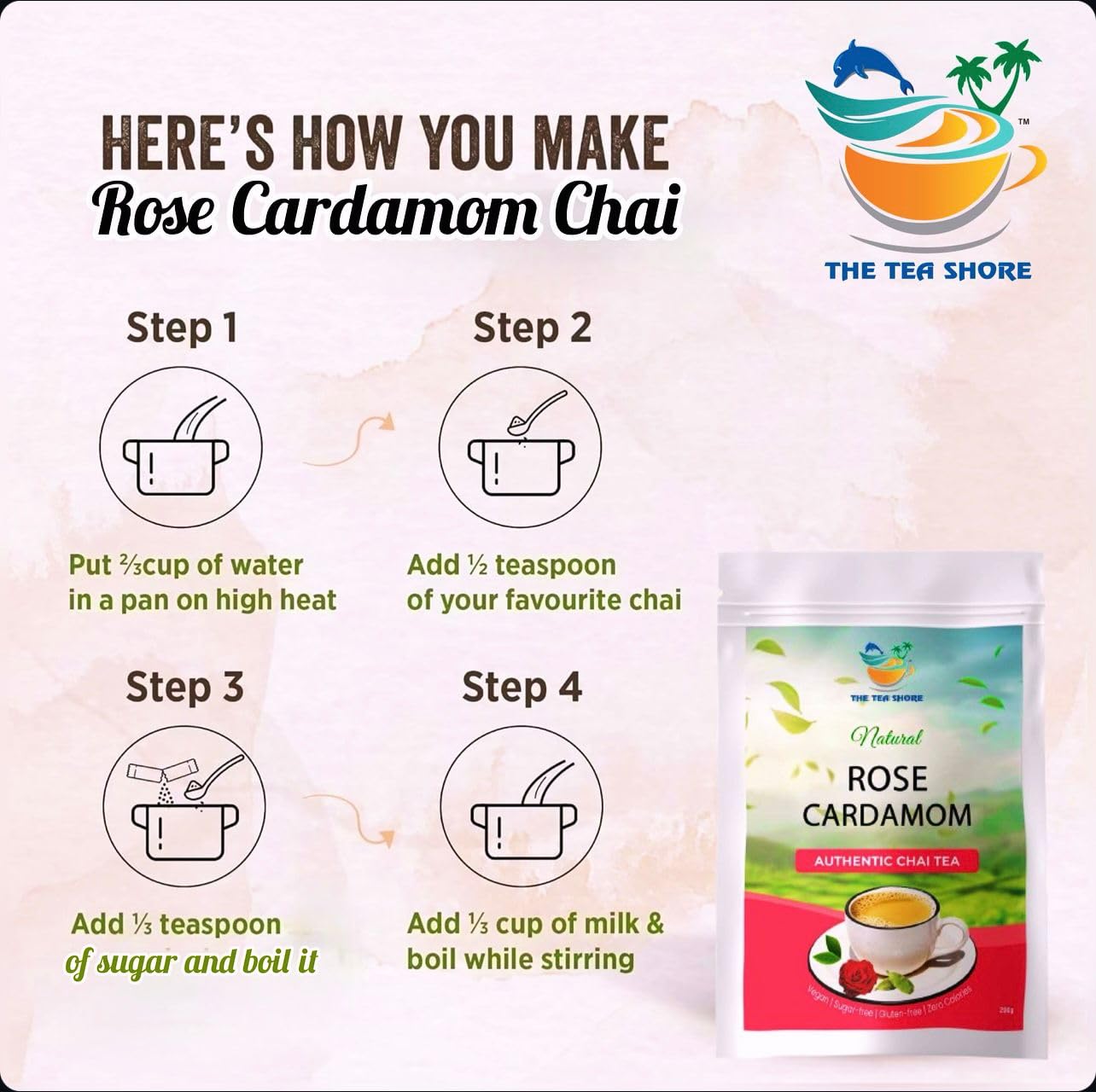 The Tea Shore Rose Cardamom Chai