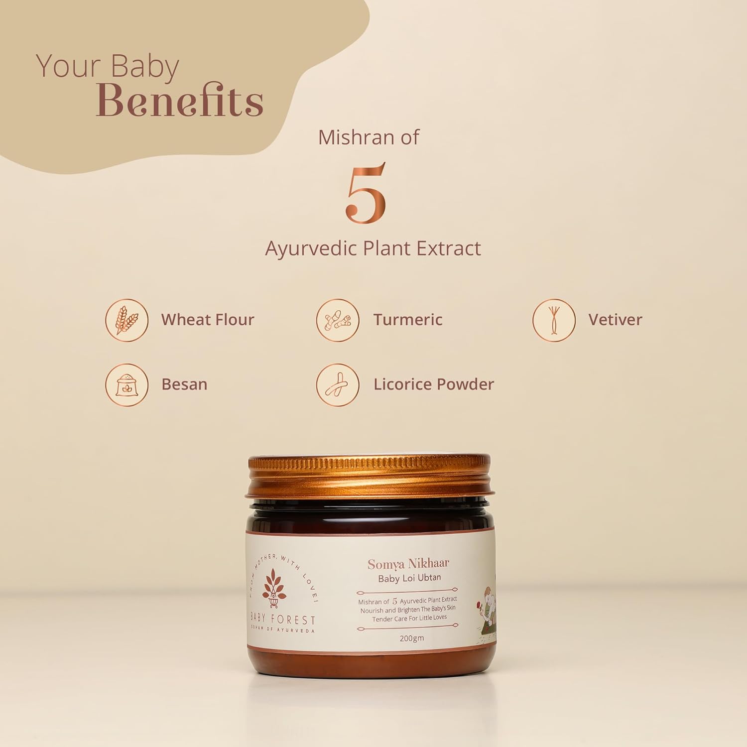 Baby Forest Somya Nikhaar Baby Loi Ubtan | Natural & Organic | Newborn Skin Hair Removal