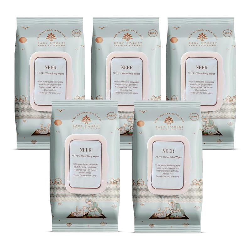 Baby Forest Neer 99.9% Water Baby Wipes- Pack of 5