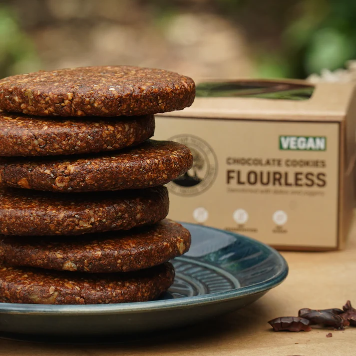 Vegan Chocolate Cookies Flourless Sweetened with Dates and Jaggery
