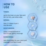 Niacinamide Clear & Bright Skin Combo | With Niacinamide & Rice Water | Toner, Serum, Gel Moisturizer & SPF 50 PA+++ Sunscreen - Image 5