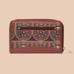 Nawabi Couture & Royal Indian Peacock Motif - Classic Business Bag & Chain Wallet Combo - Image 6