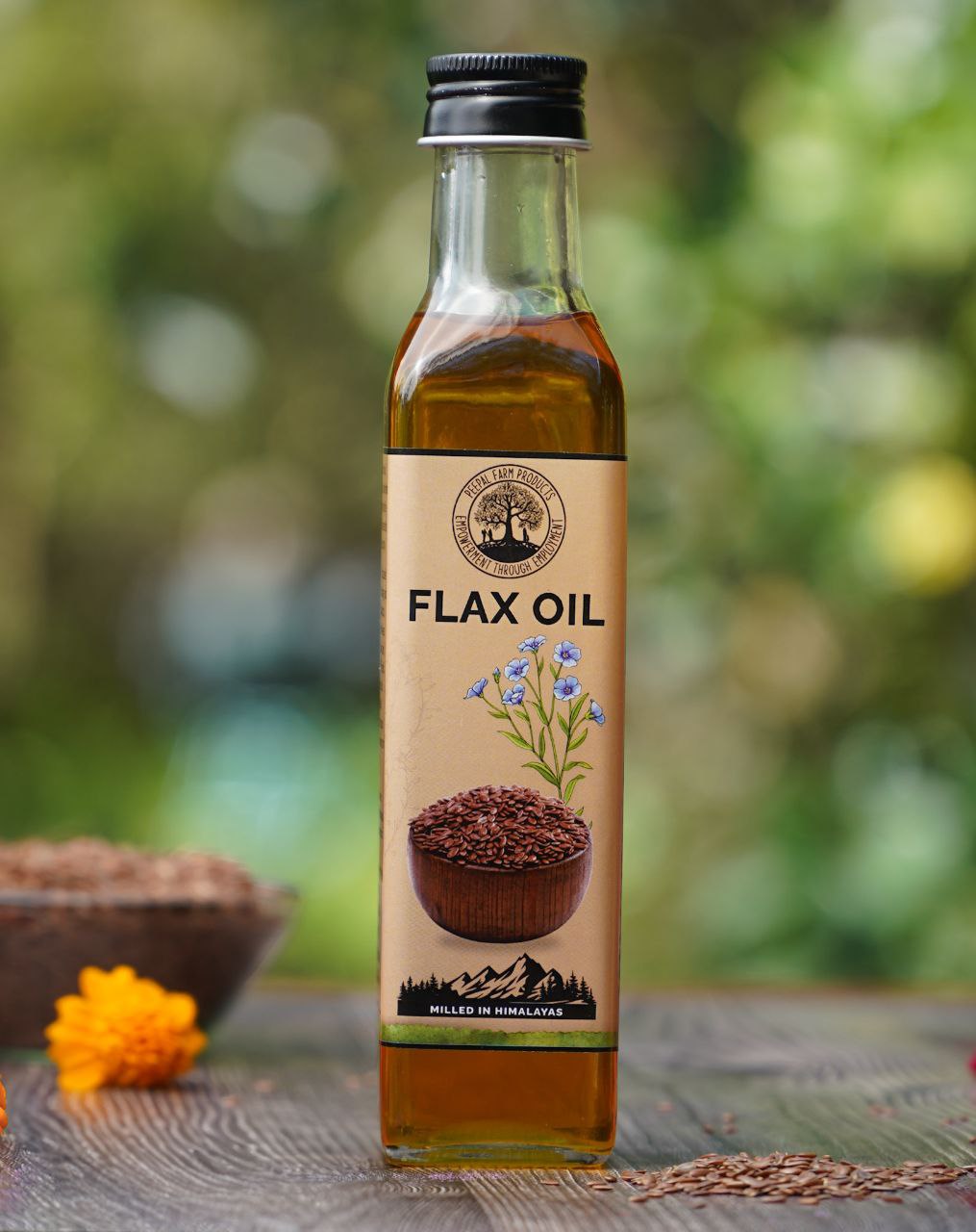 6233306128998057041.jpg Flax Oil (250 ml), Milled in the Himalayan Region - Image 1