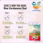 The Tea Shore Rose Cardamom Chai-200gm-30-Cups | Gulab Petals | Floral Spice Blend | Herbal Tea with Cardamom | Stress relief | Better Digestion - Image 2