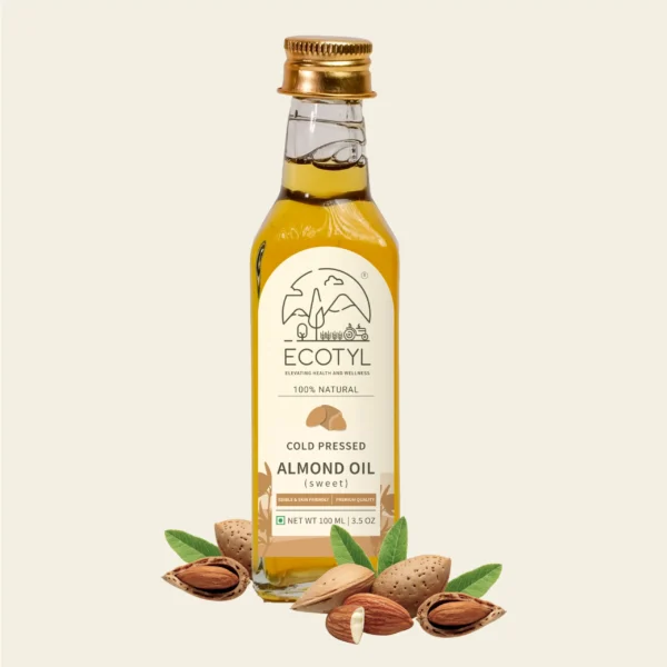 Ecotyl Organic Cold‑Pressed Sweet Almond Oil – 100% Pure & Natural (500 ml)