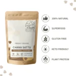 Ecotyl Organic Chana Sattu – 400 g | Protein‑Rich Roasted Gram Flour & Superfood Powder - Image 3