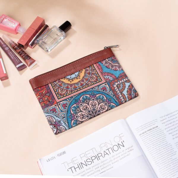 Multicolor Mandala Print Cosmetic Pouch