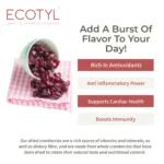 Ecotyl Natural Dried Cranberries – 150 g | Antioxidant-Rich Healthy Snack - Image 2