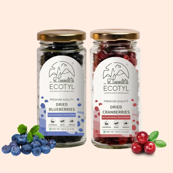 Vegan Dried Blueberries & Cranberries – Healthy Snack Combo