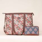 Mughal Art Multicolor and Mughal Garden - Office Bag & Chain Wallet Combo