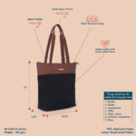 Jet Black Everyday Tote Bag - Image 3