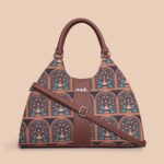 Konkona Statement Satchel Bag - Royal Indian Peacock Motif - Image 3