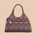 Konkona Statement Satchel Bag - Royal Indian Peacock Motif - Image 4