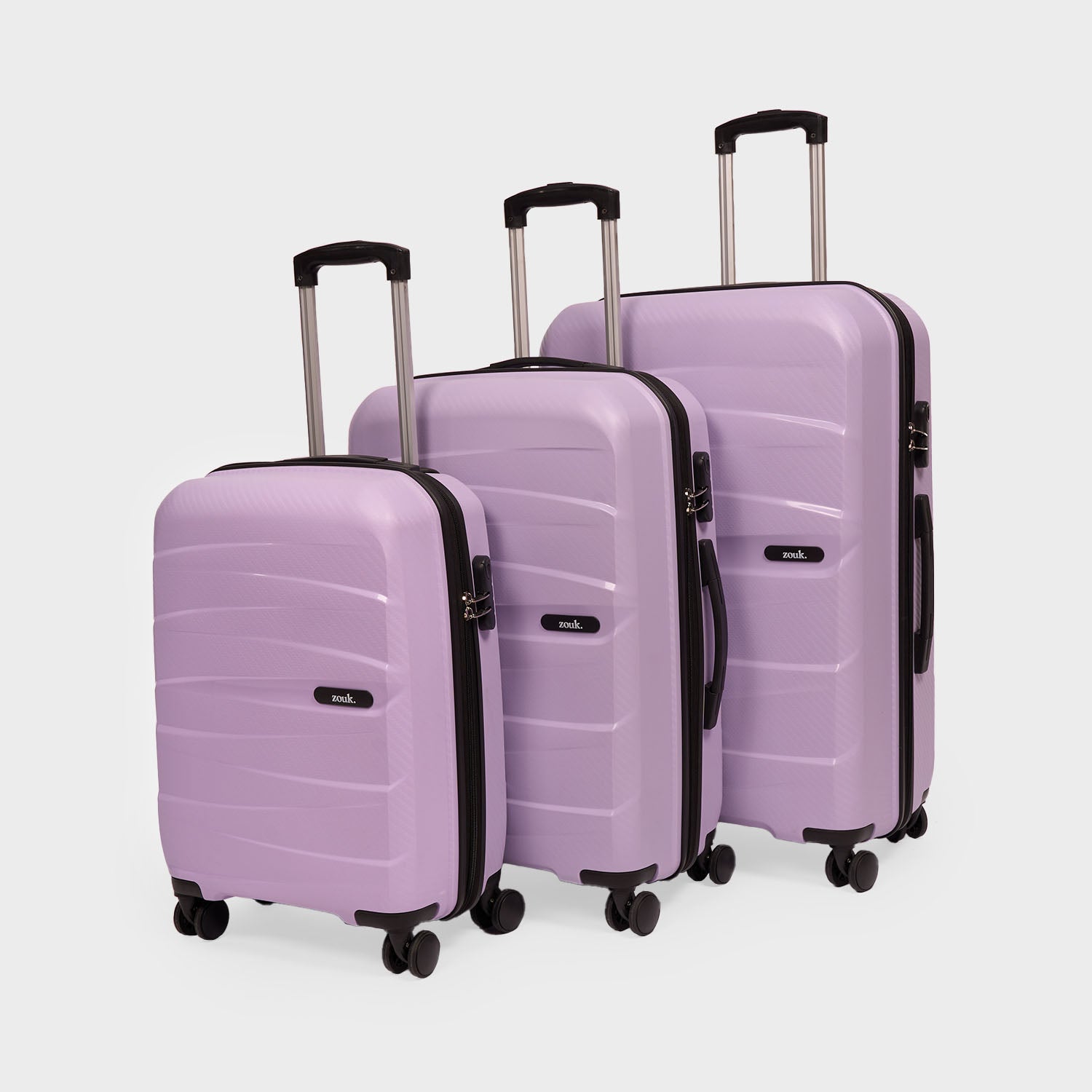 LilacAiraTrolleyBagCombo-Setof3_Cabin_Medium_Large_6b968ed1-798f-4892-80d2-354082309e59.jpg Lilac Aira Trolley Bag Combo - Set of 3 (Cabin & Medium & Large) - Image 1