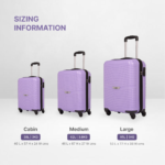Lilac Zoya Trolley Bag Combo Set of 3 (Cabin & Medium & Large) - Image 6