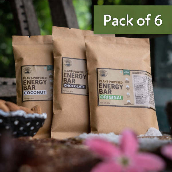 Plant-Powered Energy / Granola Bars Sweetened Using Dates Combo Pack of 6, Vegan