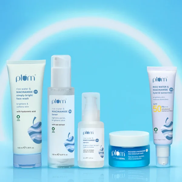 Niacinamide Bright & Clear Skin Combo | Face Wash, Toner, Serum, Gel Moisturizer & SPF 50 PA+++ Sunscreen