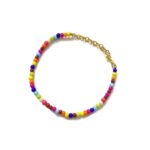 Multicolor Alloy Beaded Golden Anklet - Image 2