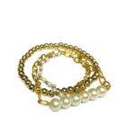 Golden Pearl Coin Chain Charm Combo Bracelet - Image 2