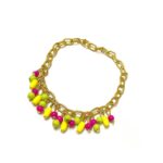 Multicolor Alloy Beaded Golden Bracelet - Image 2