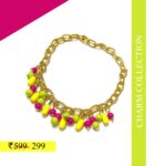 Multicolor Alloy Beaded Golden Bracelet