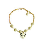 Black Panda Imitation Pearl Charm Bracelet - Image 2