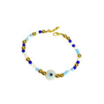 Blue Evil Eye Multicolor Golden Charm Bracelet - Image 2