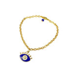 Blue Evil Eye Golden Charm Bracelet - Image 2