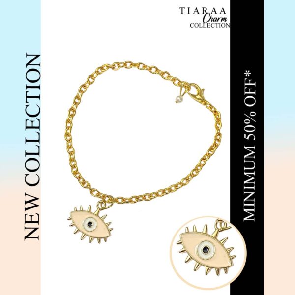 Pink Evil Eye Golden Charm Bracelet