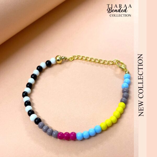 Black& White Multicolor Beaded  Bracelet