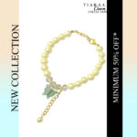 Blue Butterfly Crystal Pearl Bracelet