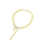 White Butterfly Crystal Pearl Bracelet - Image 2