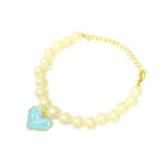 Blue Heart Pearl Charm Bracelet - Image 2