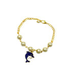 Blue Dolphin Imitation Pearl Charm Bracelet - Image 2