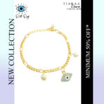 Blue Evil Eye Pearl Charm Bracelet