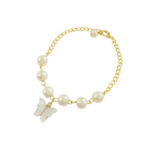 White Butterfly Chain Pearl Bracelet - Image 2