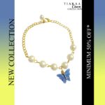 Blue Butterfly Chain Pearl Bracelet