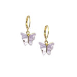 Purple Butterfly Pearl Golden Earrings Combo Set - Image 3