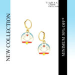 Doremon Multicolor Golden Earrings