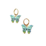 Blue Multi Butterfly Golden Combo Earrings - Image 2