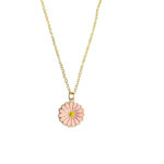 Pink Daisy Pendant Charm Necklace - Image 2
