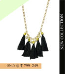 Black Tassel Alloy Imitation Pearl Necklace