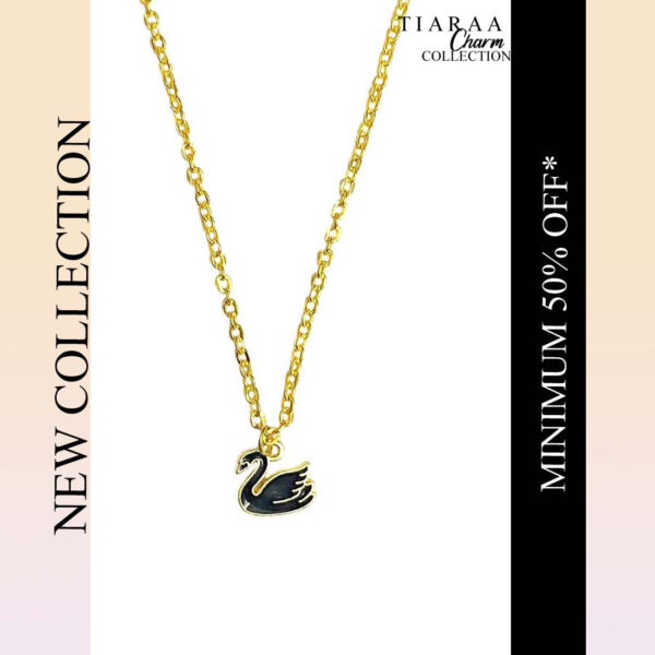 Black Swan Golden Charm Necklace