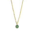 Green Floral Pendant Charm Necklace - Image 2