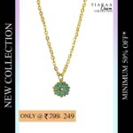 Green Floral Pendant Charm Necklace